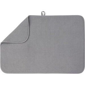 Dish Mat 24"x17" (LARGEST MAT) Microfiber Dish Drying Mat,Super absorbent (Gray)